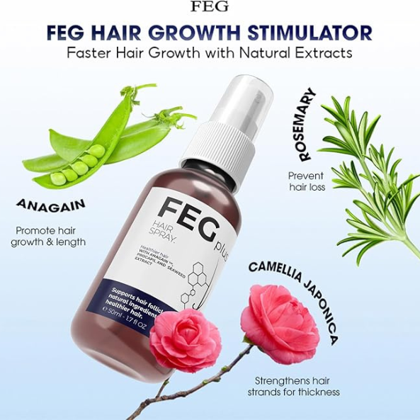 FEG Hair Growth Spray PLUS – Serum For Faster, Thicker & Healthier Hair