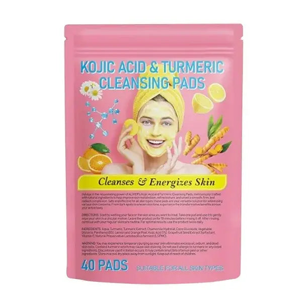 Turmeric and Kojic Acid Pads For Dark Spots| Exfoliating Cleansing Pads for All Skin Types - 40 pads