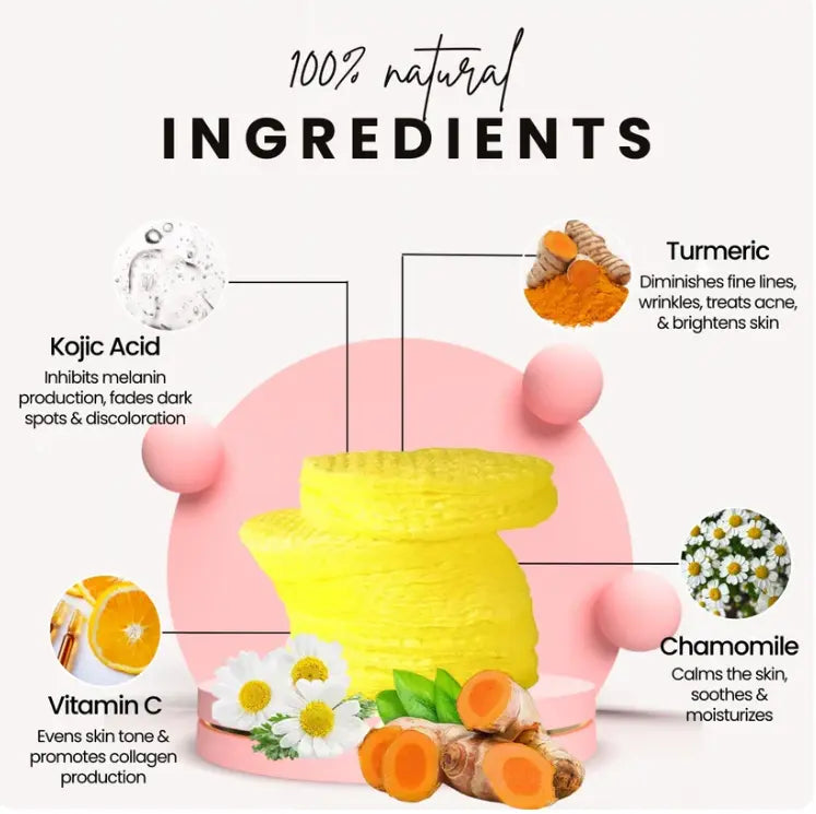 Turmeric and Kojic Acid Pads For Dark Spots| Exfoliating Cleansing Pads for All Skin Types - 40 pads